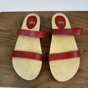New NWB Womens Beek Dipper Double Band Slip On Leather Sandals Slides Sz 9 M